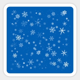 Blue and White Snowflake Winter Pattern Sticker